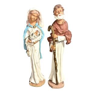 Vintage 1994 Applause Inc Pencil Style Holy Family Nativity Set Hand Painted 6"